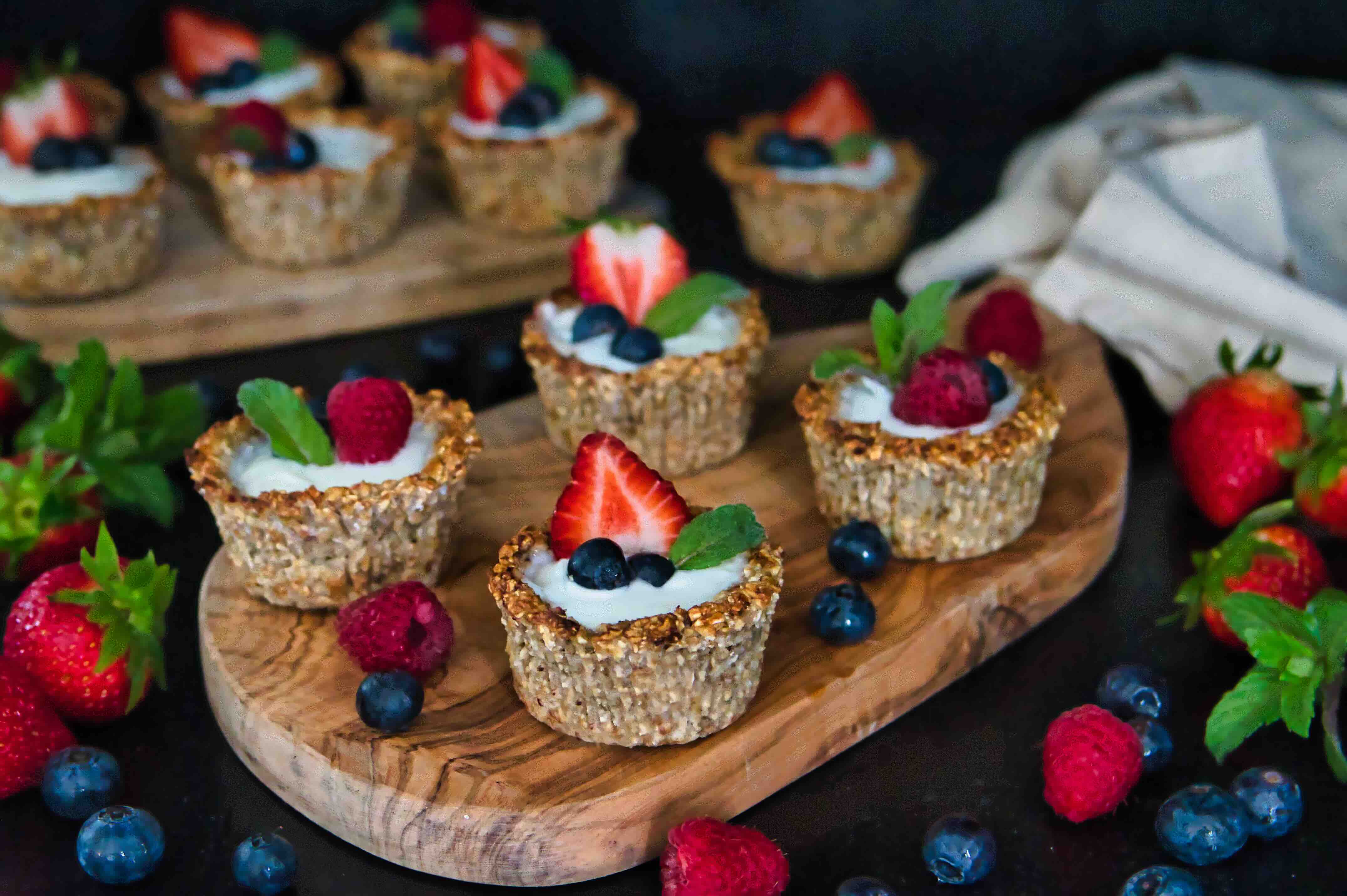 Rezept: Haferflocken-Schälchen mit Joghurtfüllung 4.8 (51)