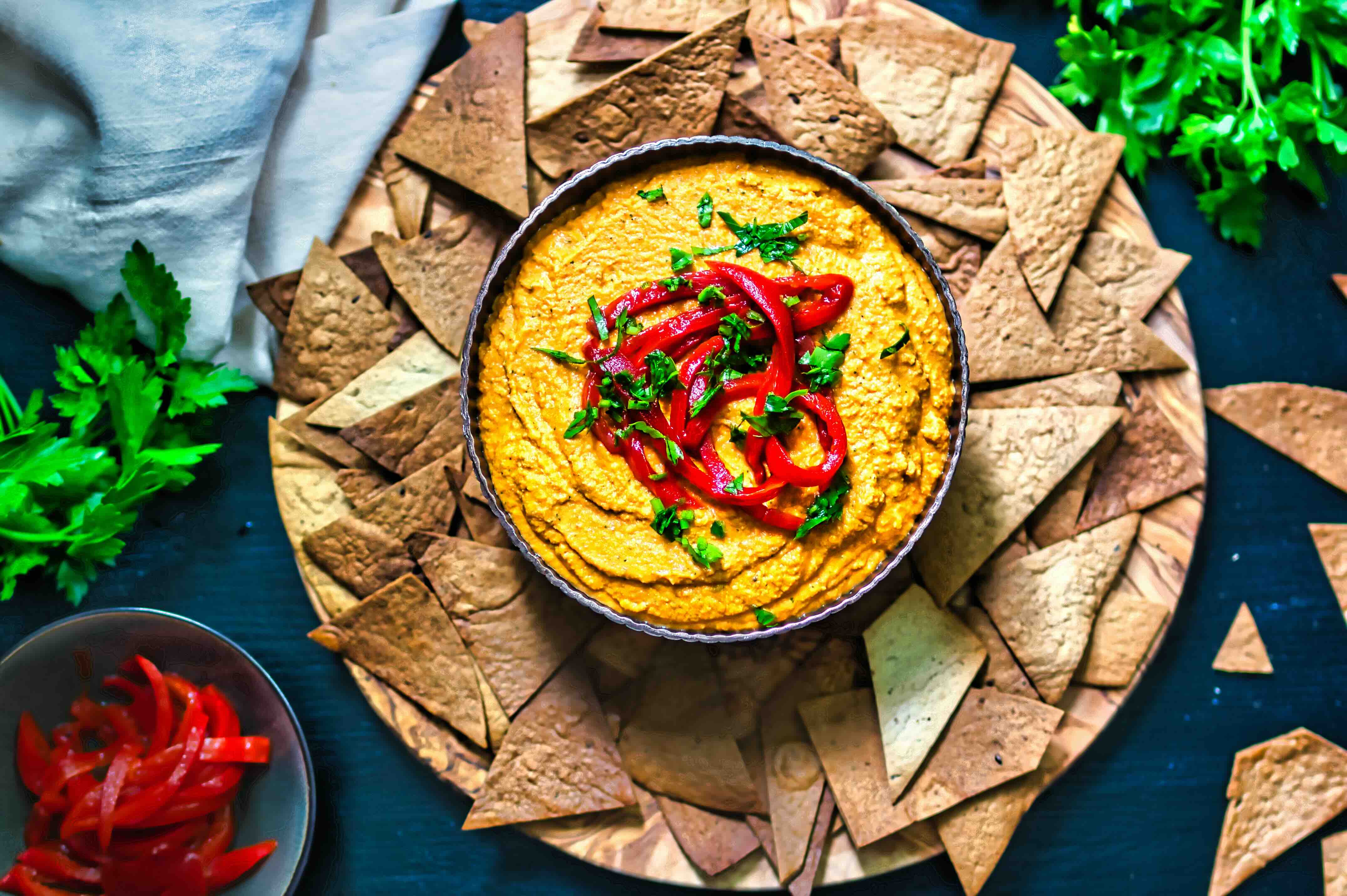 Rezept: Hummus mit gerösteter roter Paprika 4.8 (64)
