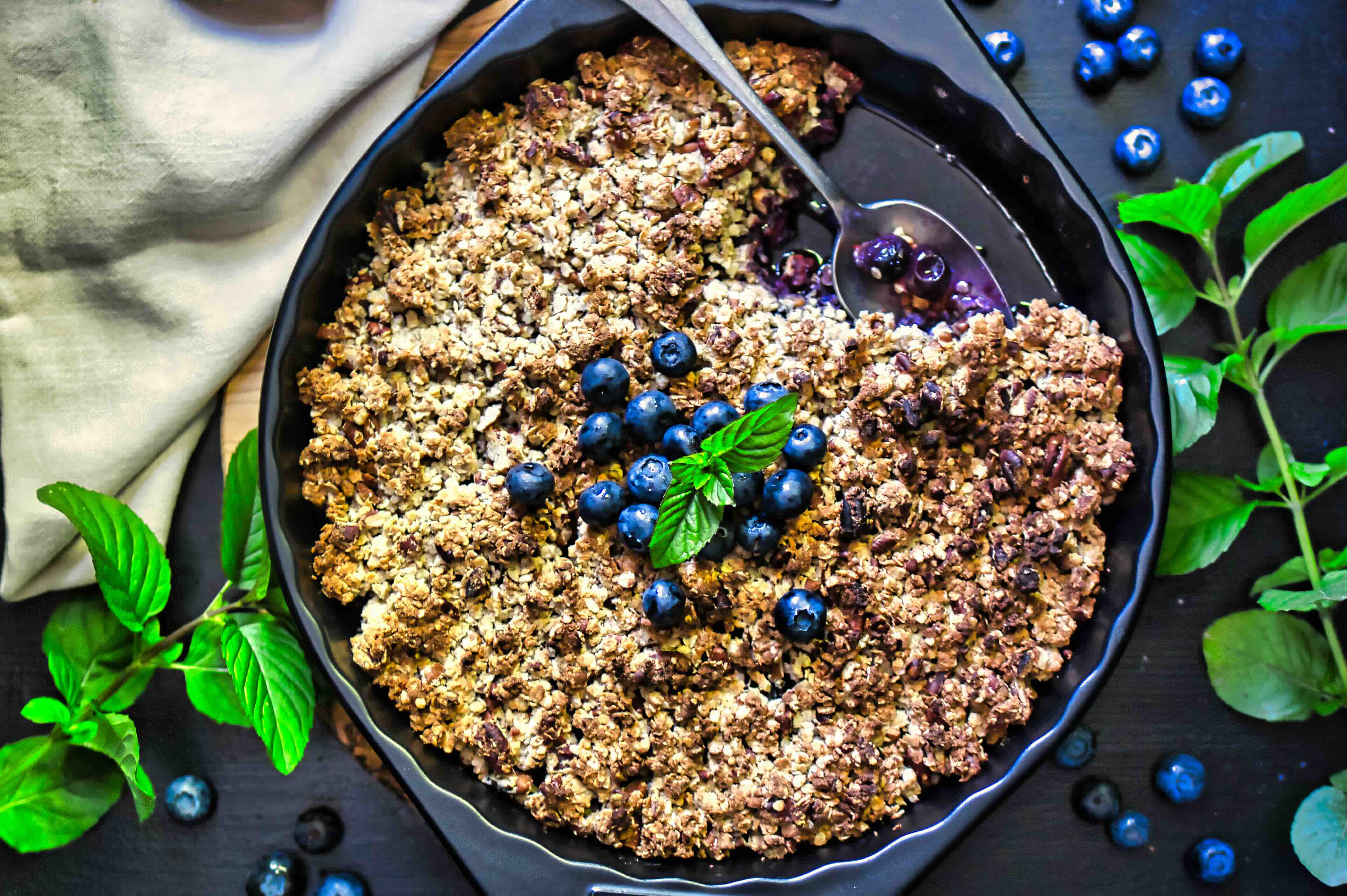 Rezept: Gesunder Blaubeer-Crumble 4.9 (65)