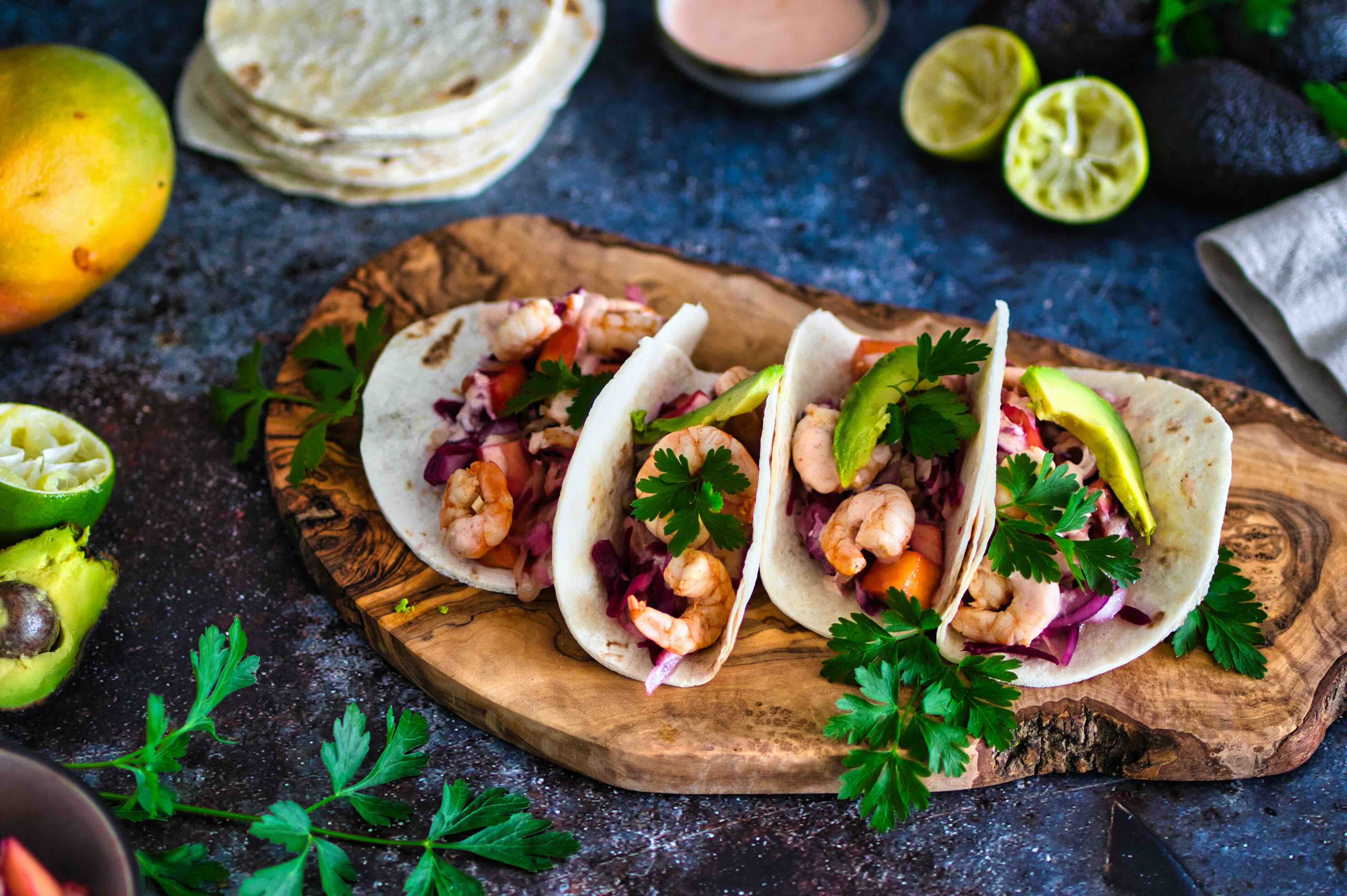 Rezept: Shrimp-Tacos mit Mango-Krautsalat 4.8 (81)