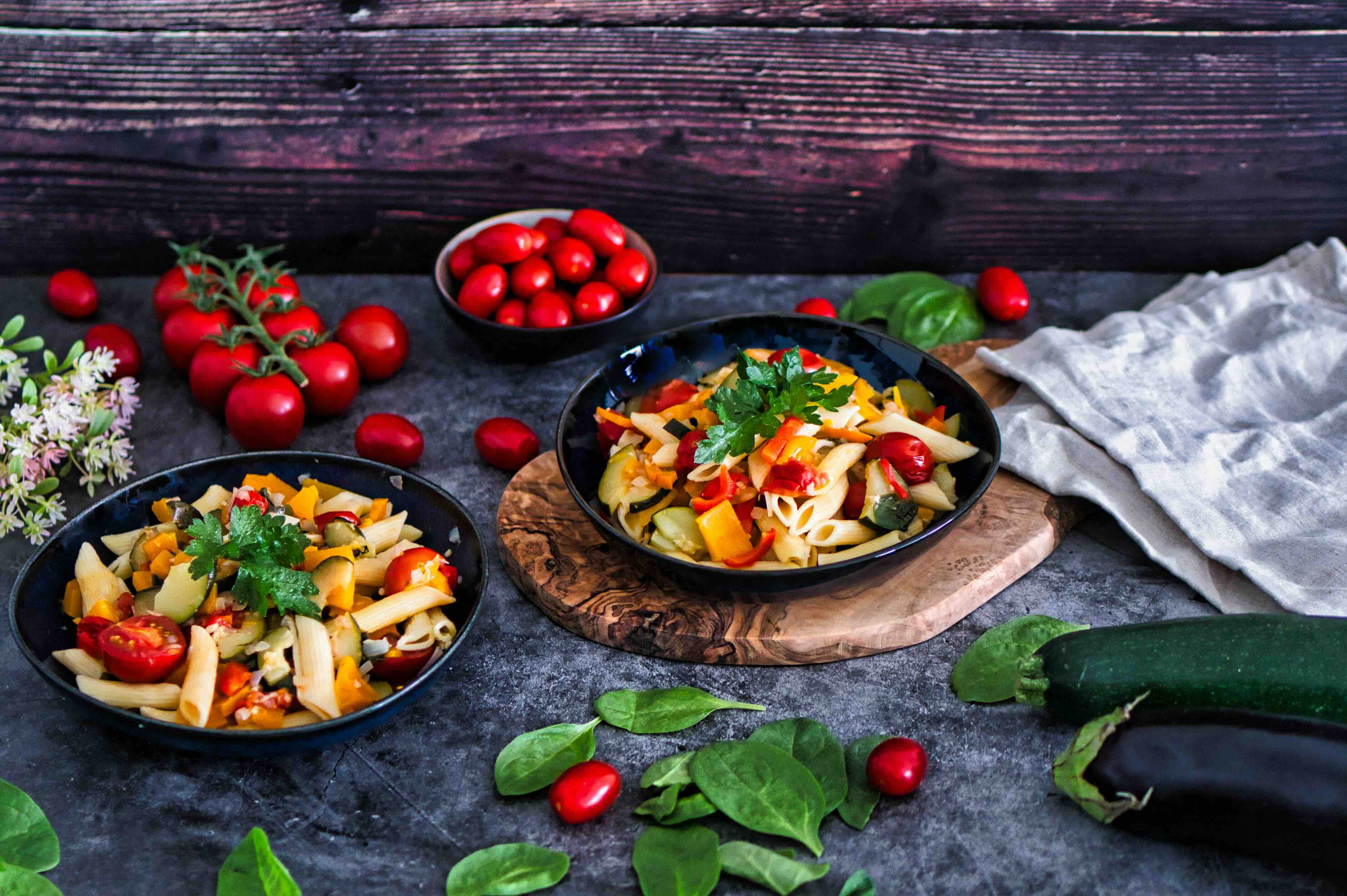 Rezept: Pasta-Primavera – Leichte Fitnessnudeln mit extra viel Gemüse